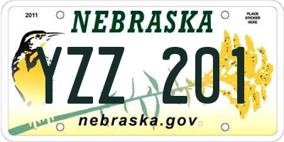 NE license plate YZZ201