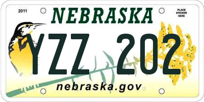 NE license plate YZZ202