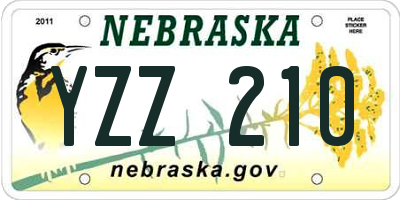 NE license plate YZZ210