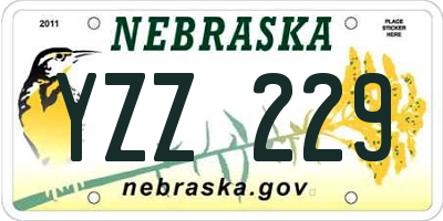 NE license plate YZZ229