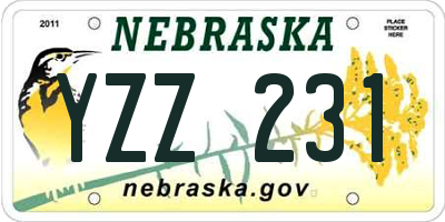 NE license plate YZZ231