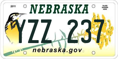 NE license plate YZZ237