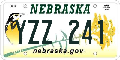 NE license plate YZZ241