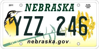 NE license plate YZZ246