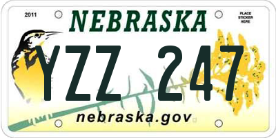 NE license plate YZZ247