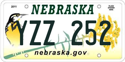 NE license plate YZZ252