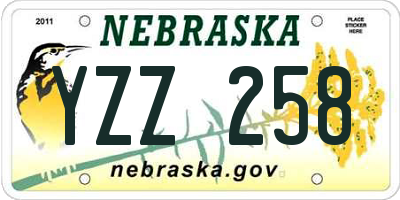 NE license plate YZZ258