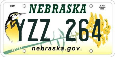 NE license plate YZZ264