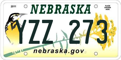 NE license plate YZZ273
