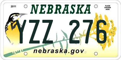 NE license plate YZZ276