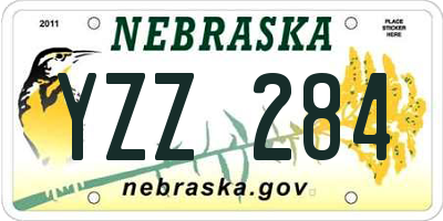 NE license plate YZZ284