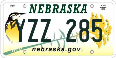 NE license plate YZZ285
