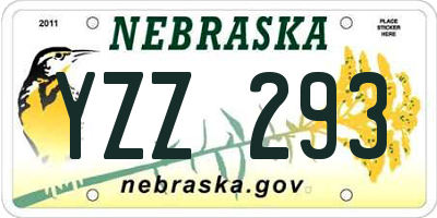NE license plate YZZ293