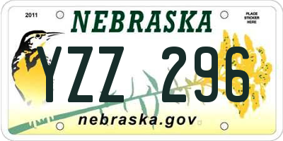 NE license plate YZZ296