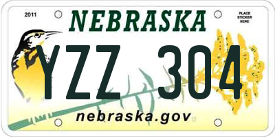 NE license plate YZZ304