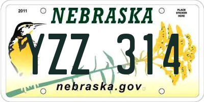 NE license plate YZZ314