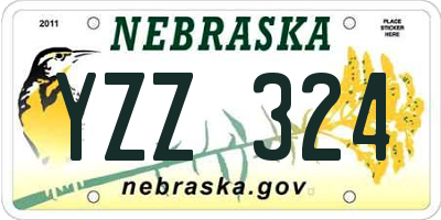 NE license plate YZZ324