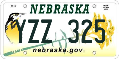 NE license plate YZZ325