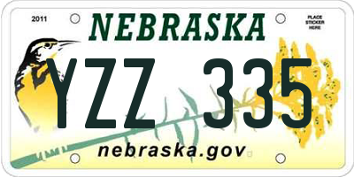NE license plate YZZ335