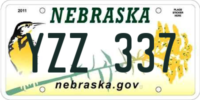 NE license plate YZZ337