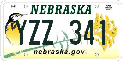 NE license plate YZZ341