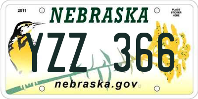 NE license plate YZZ366
