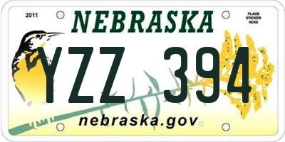 NE license plate YZZ394