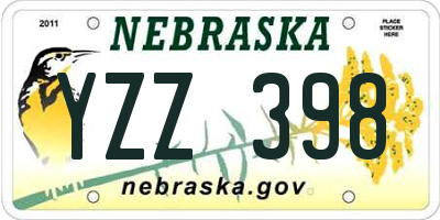 NE license plate YZZ398