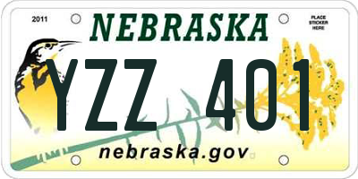 NE license plate YZZ401