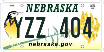 NE license plate YZZ404