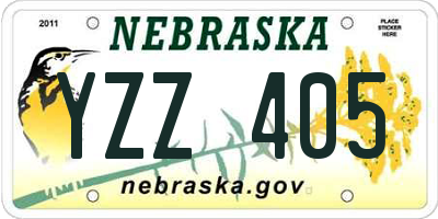 NE license plate YZZ405