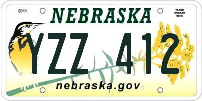 NE license plate YZZ412