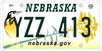 NE license plate YZZ413