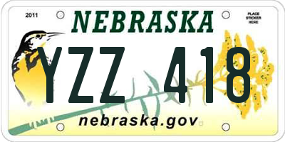 NE license plate YZZ418