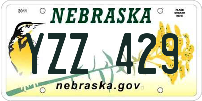 NE license plate YZZ429