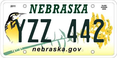 NE license plate YZZ442
