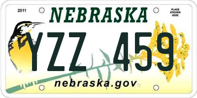 NE license plate YZZ459