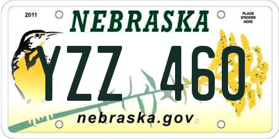 NE license plate YZZ460