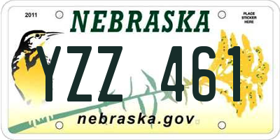 NE license plate YZZ461