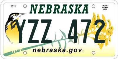 NE license plate YZZ472