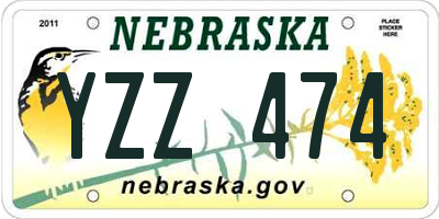 NE license plate YZZ474