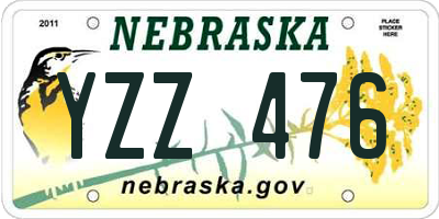 NE license plate YZZ476