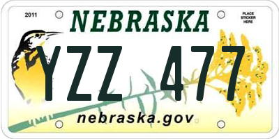 NE license plate YZZ477