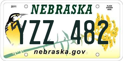 NE license plate YZZ482