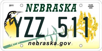 NE license plate YZZ511