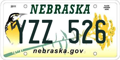 NE license plate YZZ526