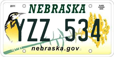 NE license plate YZZ534