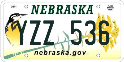 NE license plate YZZ536