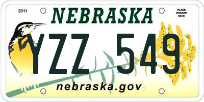 NE license plate YZZ549