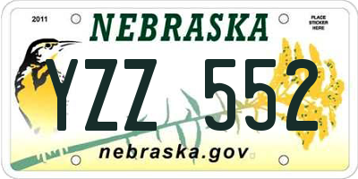 NE license plate YZZ552